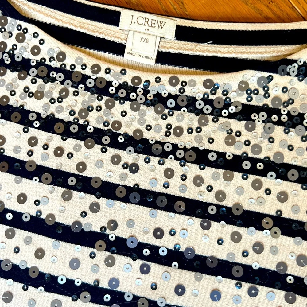 J Crew long sleeved t-shirt with sequins-excellent condition! - Picture 2 of 5